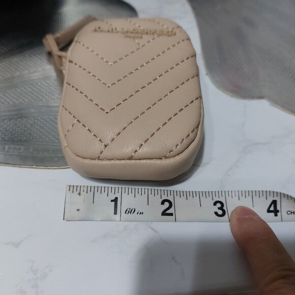 Karl Lagerfeld Quilted Coin Pouch Clip On Mini Bag Wallet Accessory Charm - Picture 6 of 7